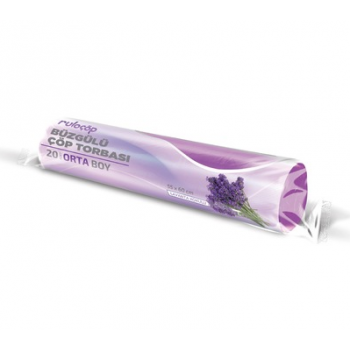 Büzgülü Çöp Torbası Orta Boy Lavanta Kokulu ( 55x60 )
